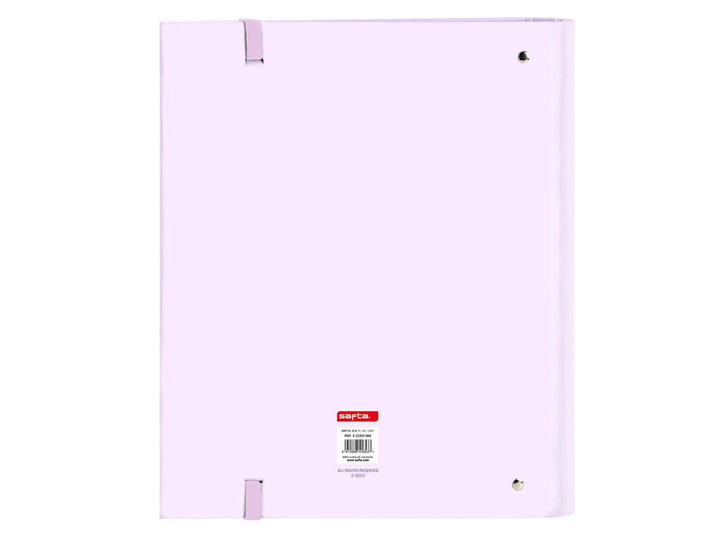 CARPETA 4 ANILLAS 35 MM SAFTA DIN A4 GOMAS Y 5 SEPARADORES TAPA FORRADA RECAMBIO 100 H 60 GR CUADRO 5 MM STATIONERY