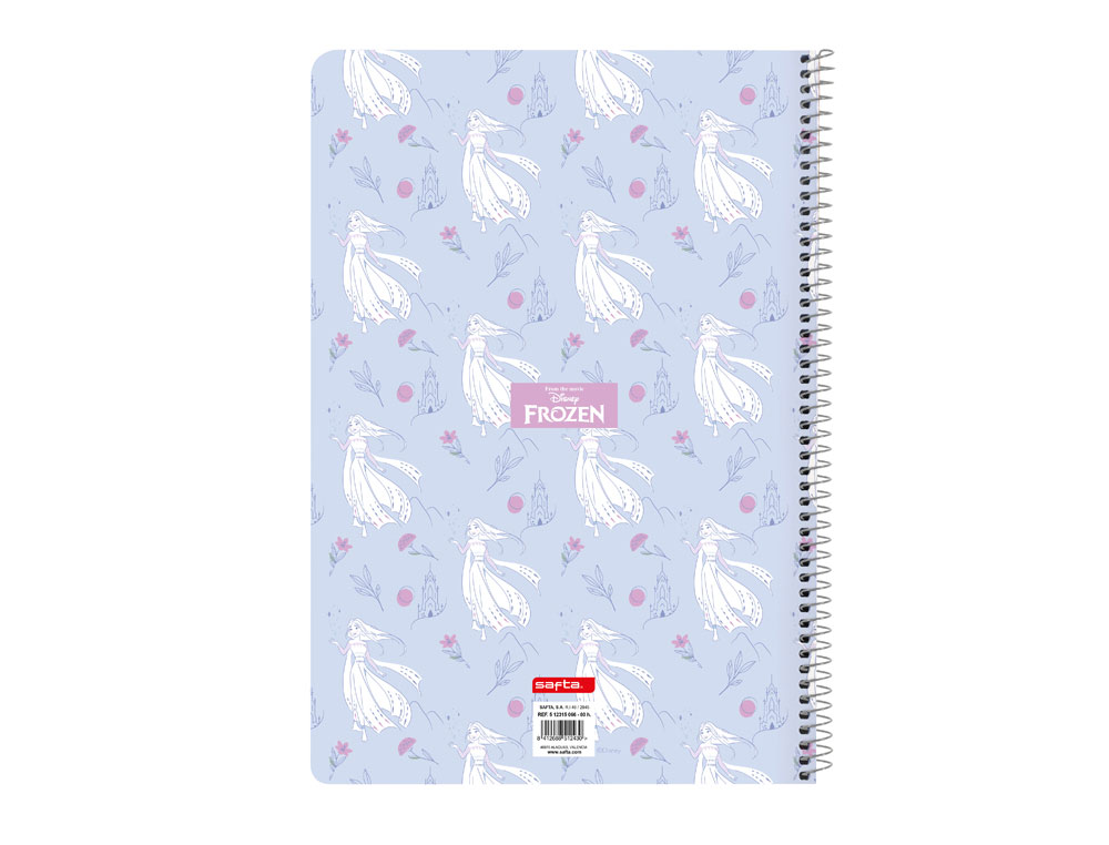 CUADERNO ESPIRAL SAFTA FOLIO 80 H 60 GR CUADRO 4 MM TAPA EXTRADURA FROZEN II MEMORIES