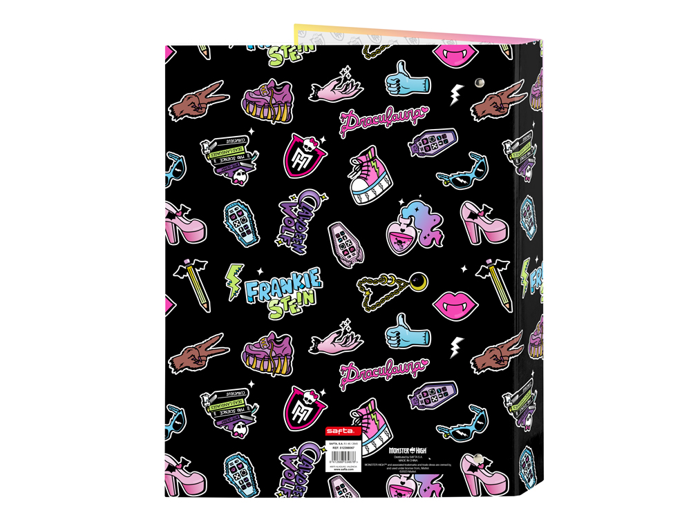 CARPETA 4 ANILLAS MIXTAS SAFTA FOLIO MONSTER HIGH CREEP