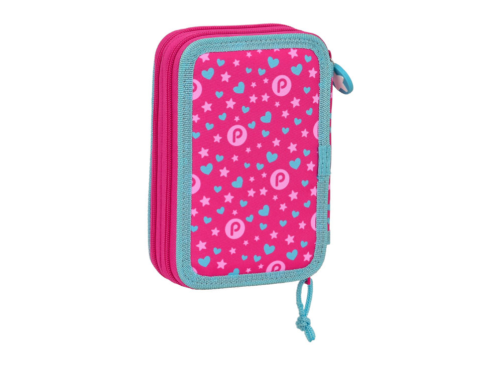 PLUMIER ESCOLAR SAFTA DOBLE PEQUEO 28 PIEZAS PIN Y PON 195X125X40 MM