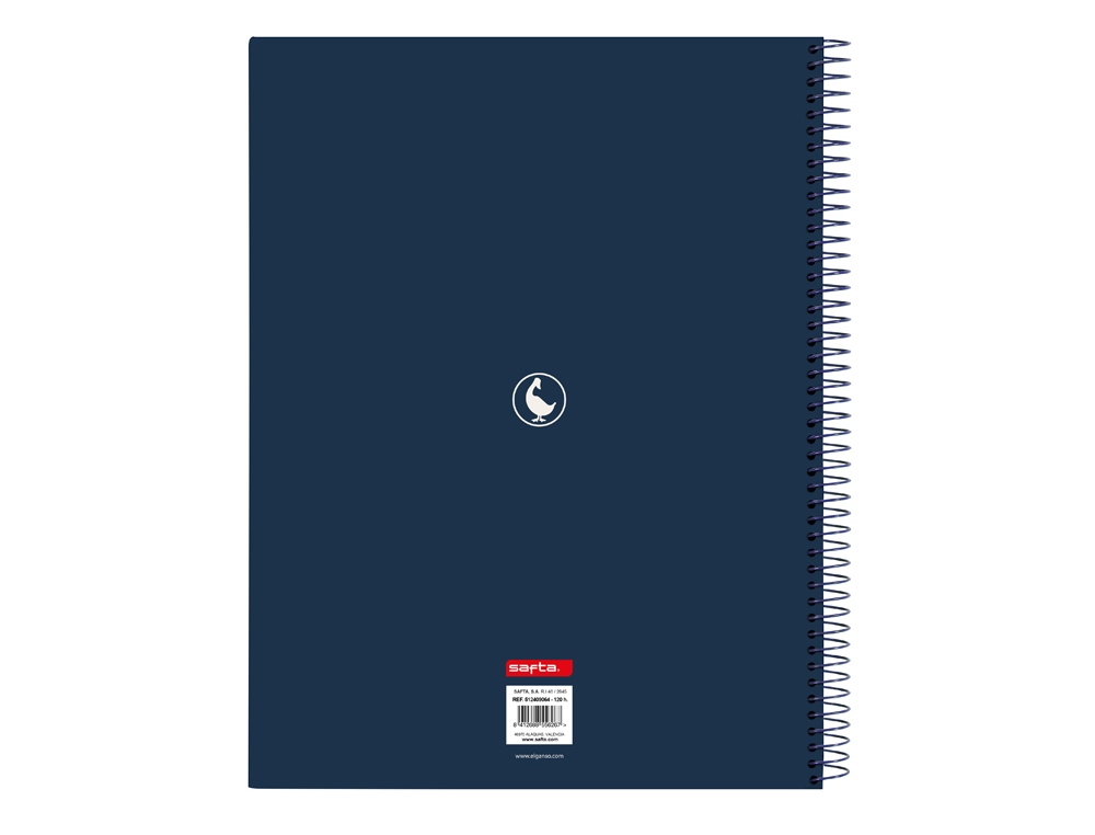 CUADERNO ESPIRAL SAFTA MICROPERFORADO DIN A4 TAPA FORRADA 120 HOJAS CUADRO 5 MM 60 GR EL GANSO CLASSIC