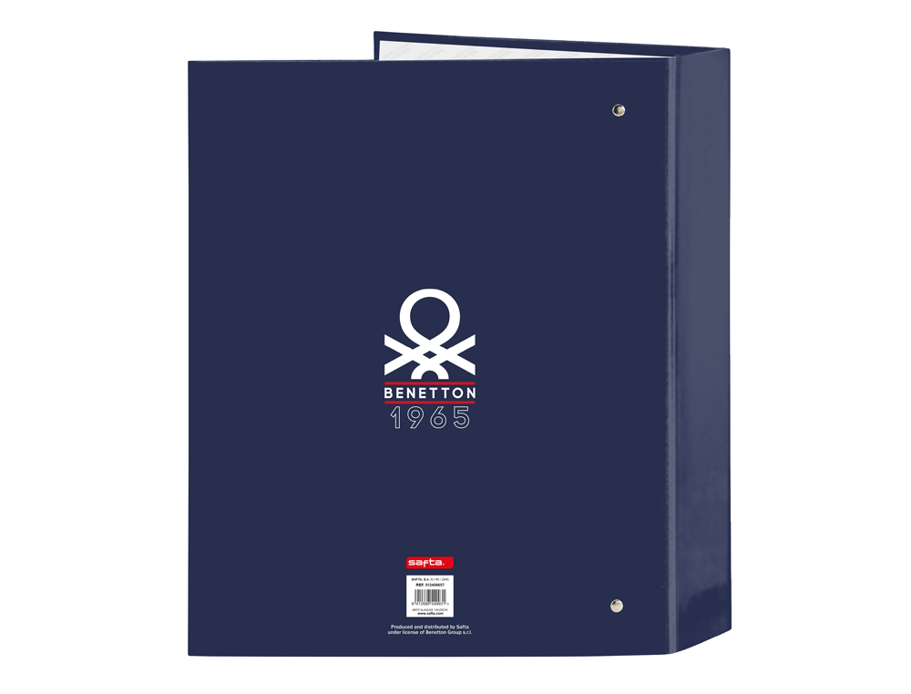 CARPETA SAFTA CARTON FOLIO 4 ANILLAS LOMO ANCHO BENETTON VARSITY 60X270X300 MM
