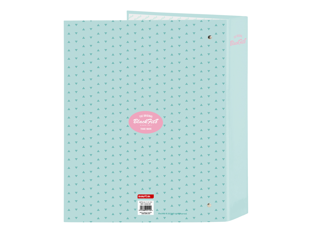 CARPETA SAFTA CARTON FOLIO 4 ANILLAS LOMO ANCHO BLACKFIT8 ENJOY 60X270X300 MM