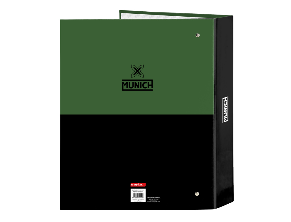 CARPETA SAFTA CARTON FOLIO 4 ANILLAS LOMO ANCHO MUNICH CAVIAR 60X270X300 MM