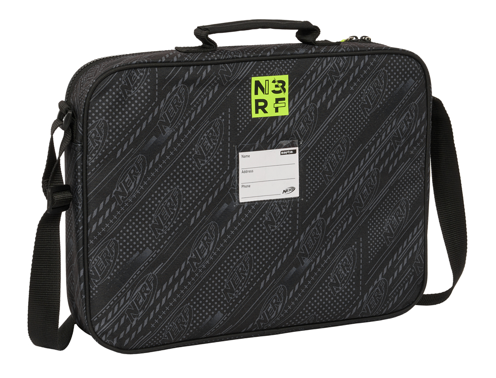 CARTERA SAFTA EXTRAESCOLARES NERF GET READY 60X380280 MM