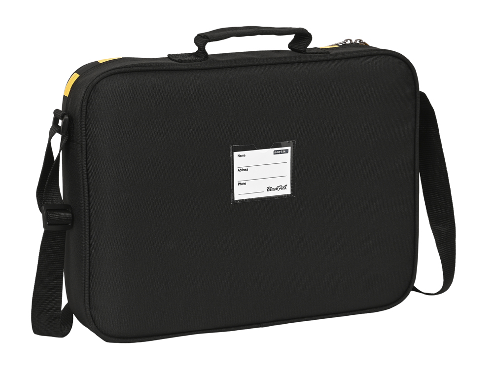 CARTERA SAFTA EXTRAESCOLARES RECICLADO BLACKFIT8 ZONE 60X380280 MM