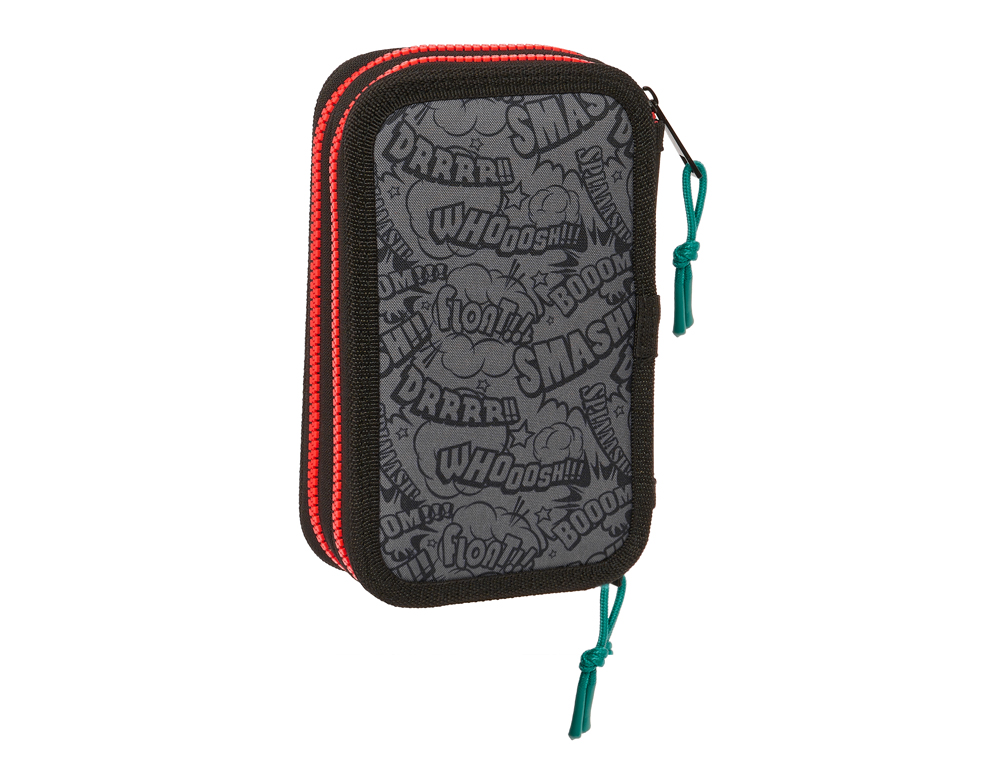 PLUMIER ESCOLAR SAFTA DOBLE CREMALLERA 28 PIEZAS MY HERO ACADEMIA 40X125X195 MM