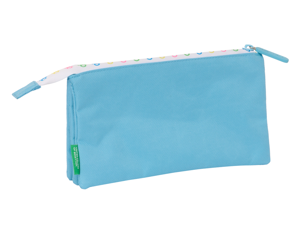 BOLSO ESCOLAR PORTATODO SAFTA TRIPLE BENETTON SPRING 30X220X120 MM
