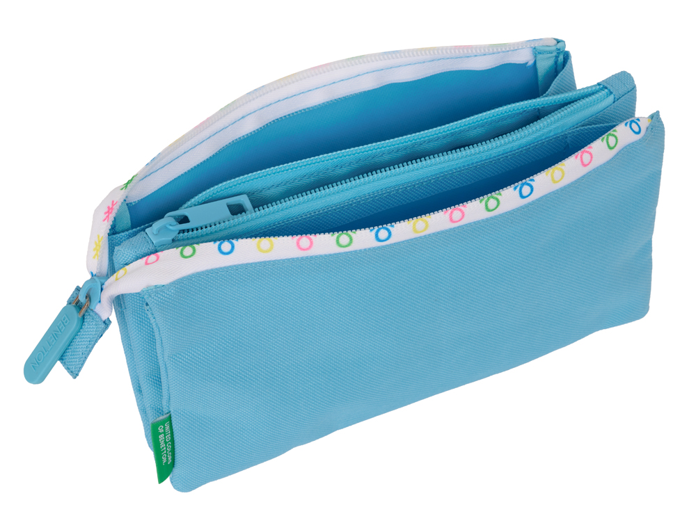 BOLSO ESCOLAR PORTATODO SAFTA TRIPLE BENETTON SPRING 30X220X120 MM