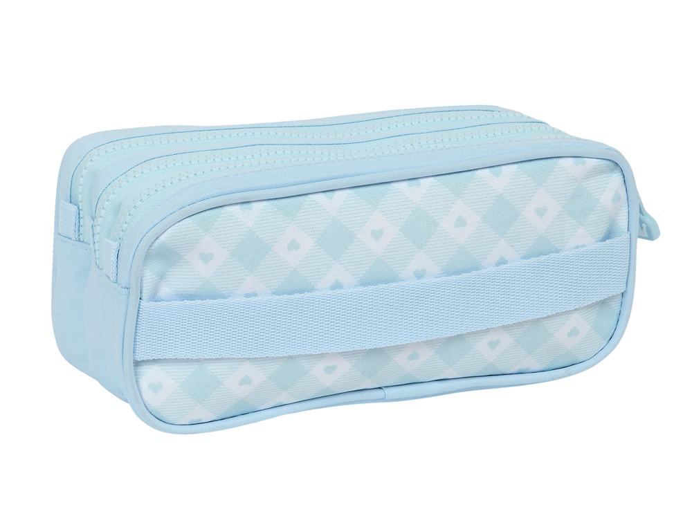 BOLSO ESCOLAR PORTATODO SAFTA TRIPLE BIG GLOWLAB CISNES 80X215X100 MM