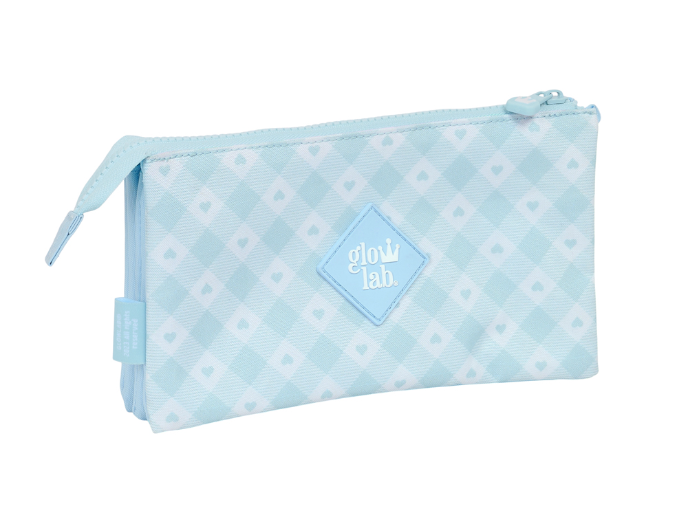 BOLSO ESCOLAR PORTATODO SAFTA TRIPLE GLOWLAB CISNES 30X220X120 MM