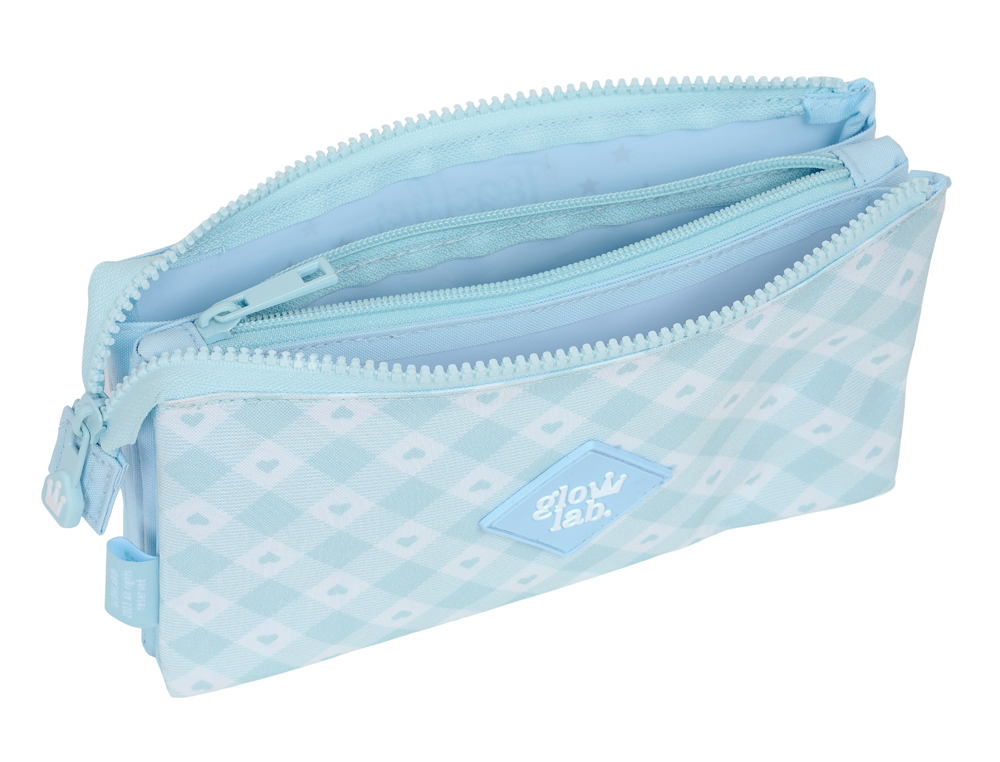 BOLSO ESCOLAR PORTATODO SAFTA TRIPLE GLOWLAB CISNES 30X220X120 MM