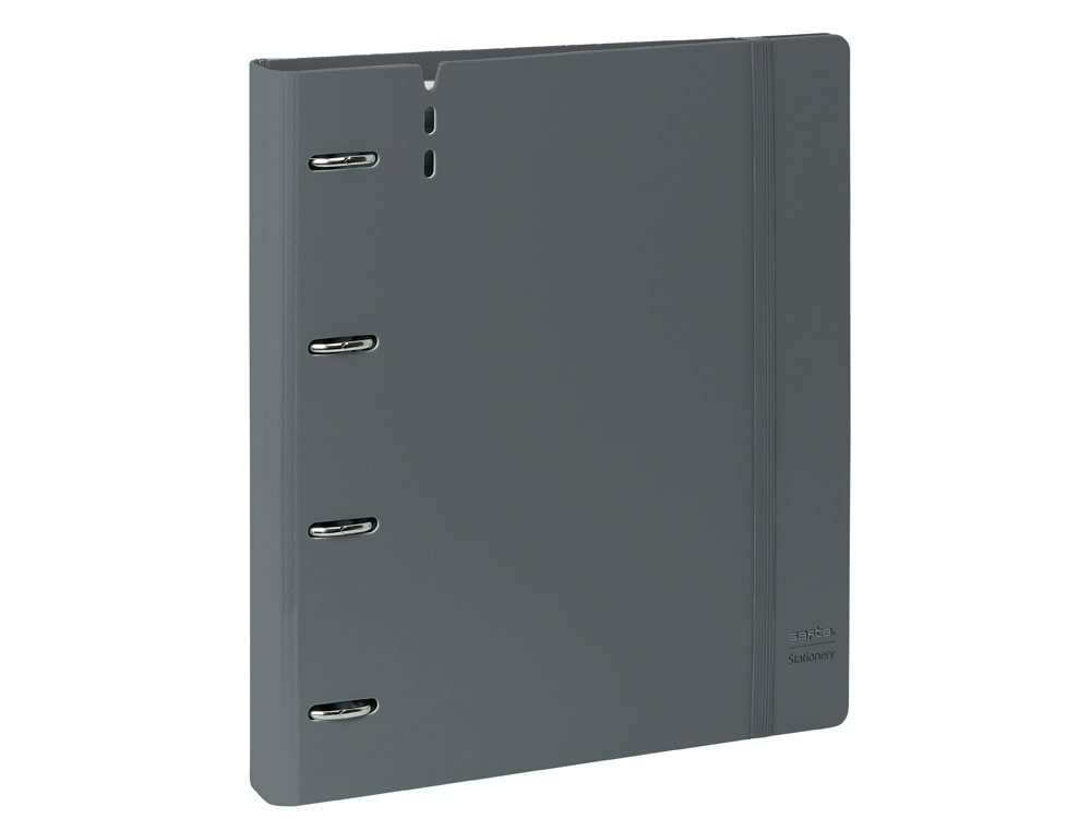 CARPETA CON RECAMBIO SAFTA DIN A4 CUADRO 5 MM POLIPROPILENO FOAM 4 ANILLAS 35MM GRIS OSCURO