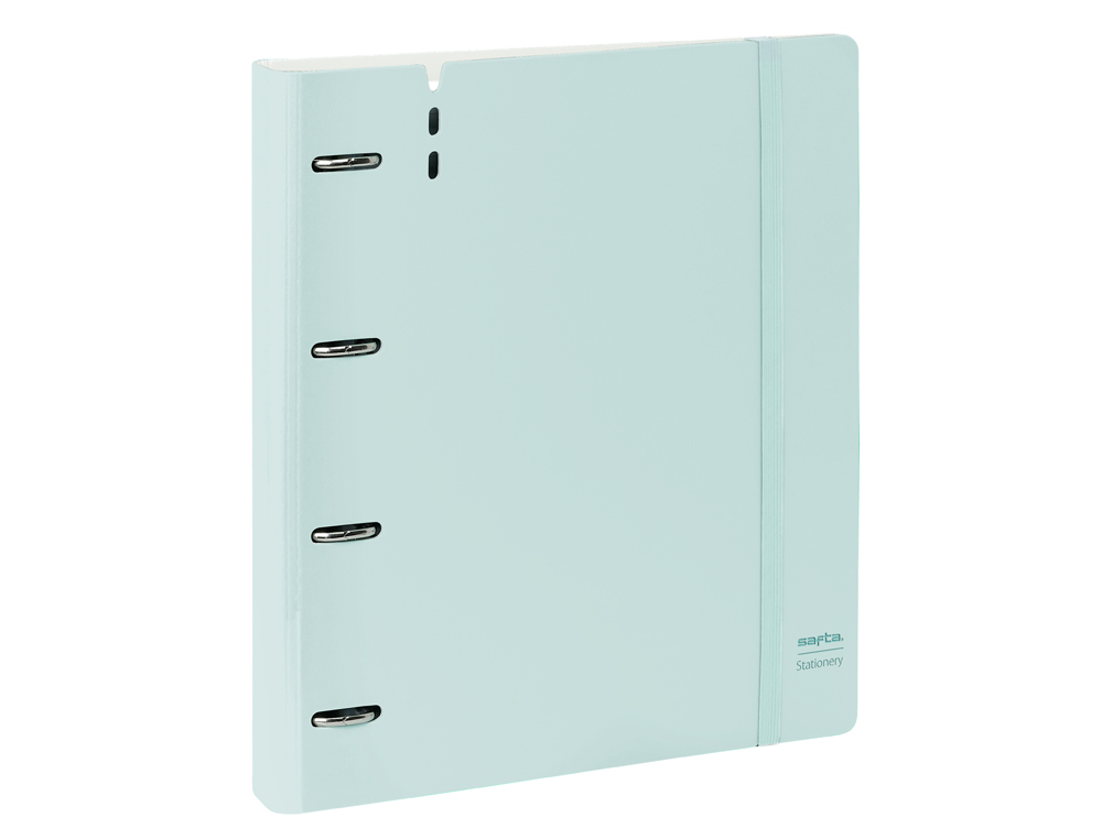 CARPETA CON RECAMBIO SAFTA DIN A4 CUADRO 5 MM POLIPROPILENO FOAM 4 ANILLAS 35MM AZUL CLARO