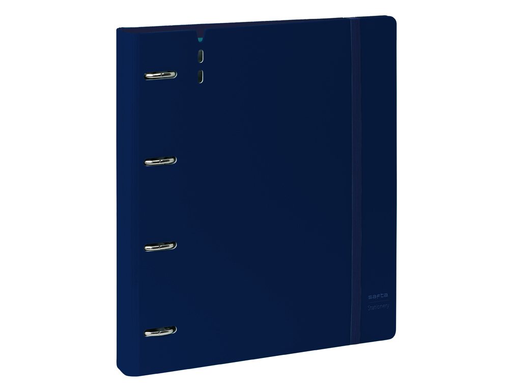 CARPETA CON RECAMBIO SAFTA DIN A4 CUADRO 5 MM POLIPROPILENO FOAM 4 ANILLAS 35MM AZUL OSCURO
