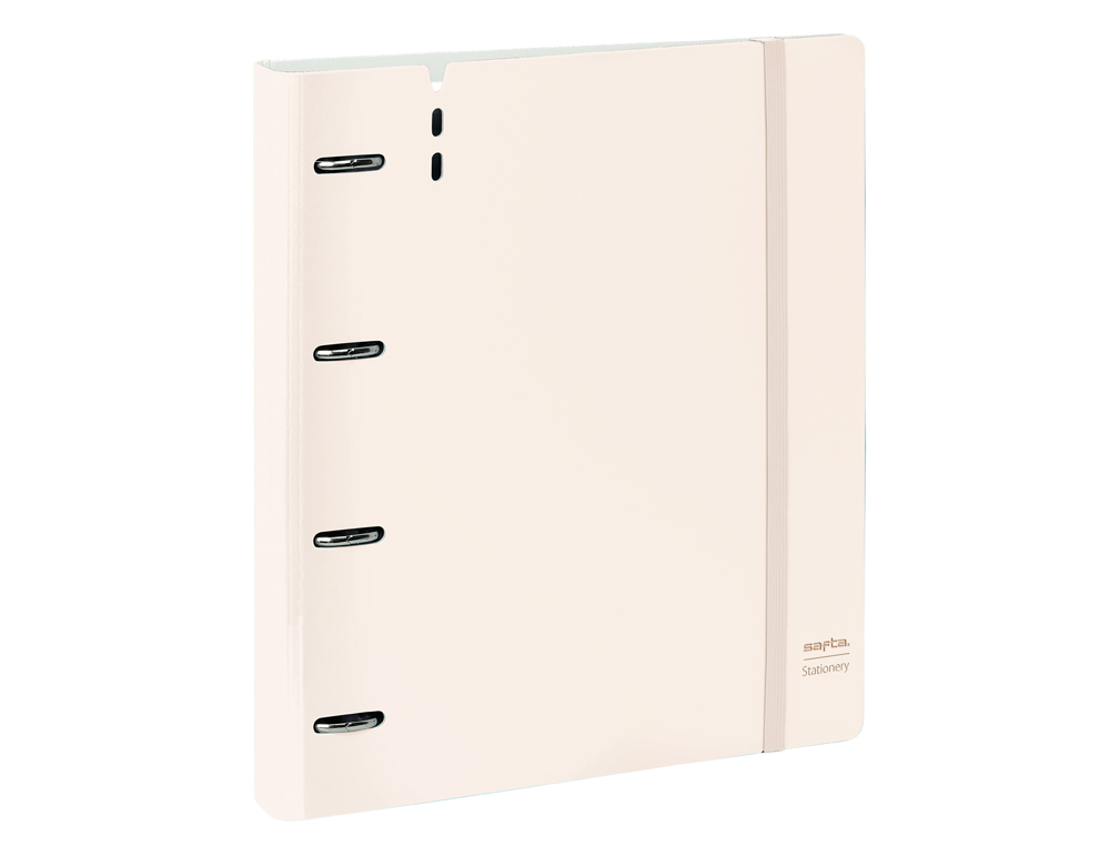 CARPETA CON RECAMBIO SAFTA DIN A4 CUADRO 5 MM POLIPROPILENO FOAM 4 ANILLAS 35MM ROSA CLARO