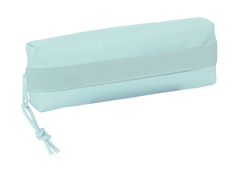 BOLSO ESCOLAR PORTATODO SAFTA RECTANGULAR CON GOMA ELASTICA 22 CM AZUL CLARO