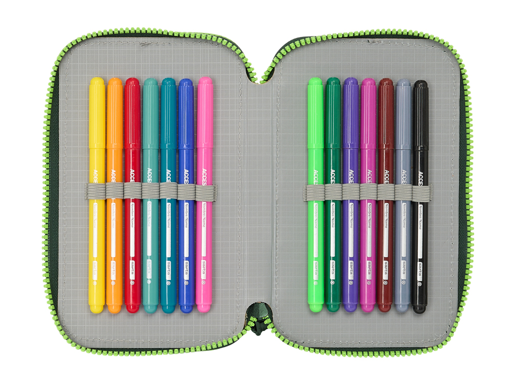 PLUMIER ESCOLAR SAFTA DOBLE PEQUEO 28 PIEZAS RESISTENTE AL AGUA REAL BETIS BALOMPIE 195X125X40 MM