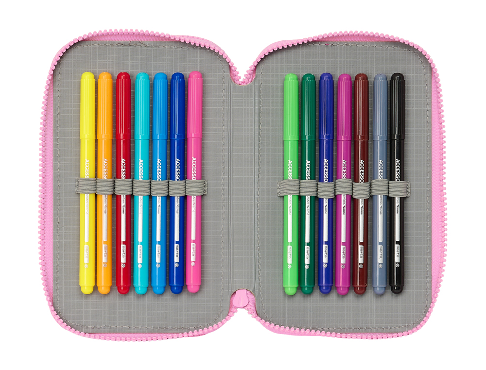 PLUMIER ESCOLAR SAFTA DOBLE PEQUEO 28 PIEZAS GABBY S DOLLHOUSE PARTY 195X125X40 MM
