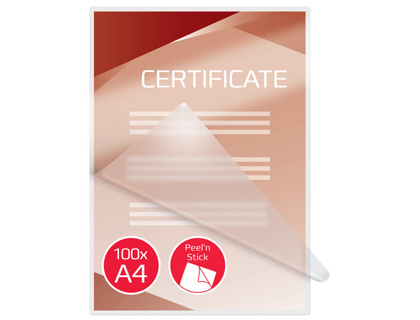 BOLSA DE PLASTIFICAR GBC DIN A4 2X125 MICRAS AUTOADHESIVA CAJA DE 100 UNIDADES