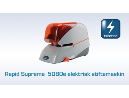 GRAPADORA RAPID ELECTRICA 5080E CAPACIDAD 80 HOJAS COLOR NEGRO USA GRAPAS 5080E