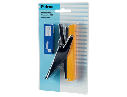 GRAPADORA PETRUS MAJORETTE DE TENAZA 205 CAPACIDAD 10 HOJAS + 1 CAJA GRAPAS N 202