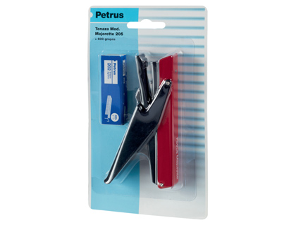 GRAPADORA PETRUS MAJORETTE DE TENAZA 205 CAPACIDAD 10 HOJAS + 1 CAJA GRAPAS N 202