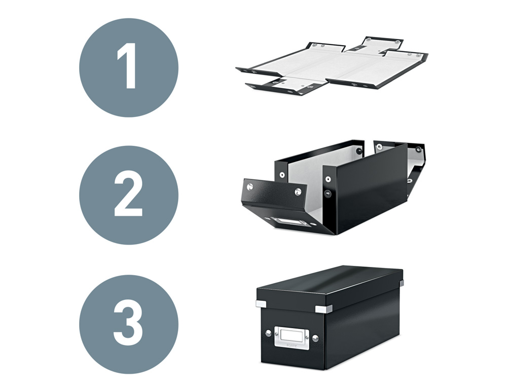 CAJA ALMACENAMIENTO LEITZ CLICK & STORE CUBICA GRANDE COLOR NEGRO 320X360X310 MM