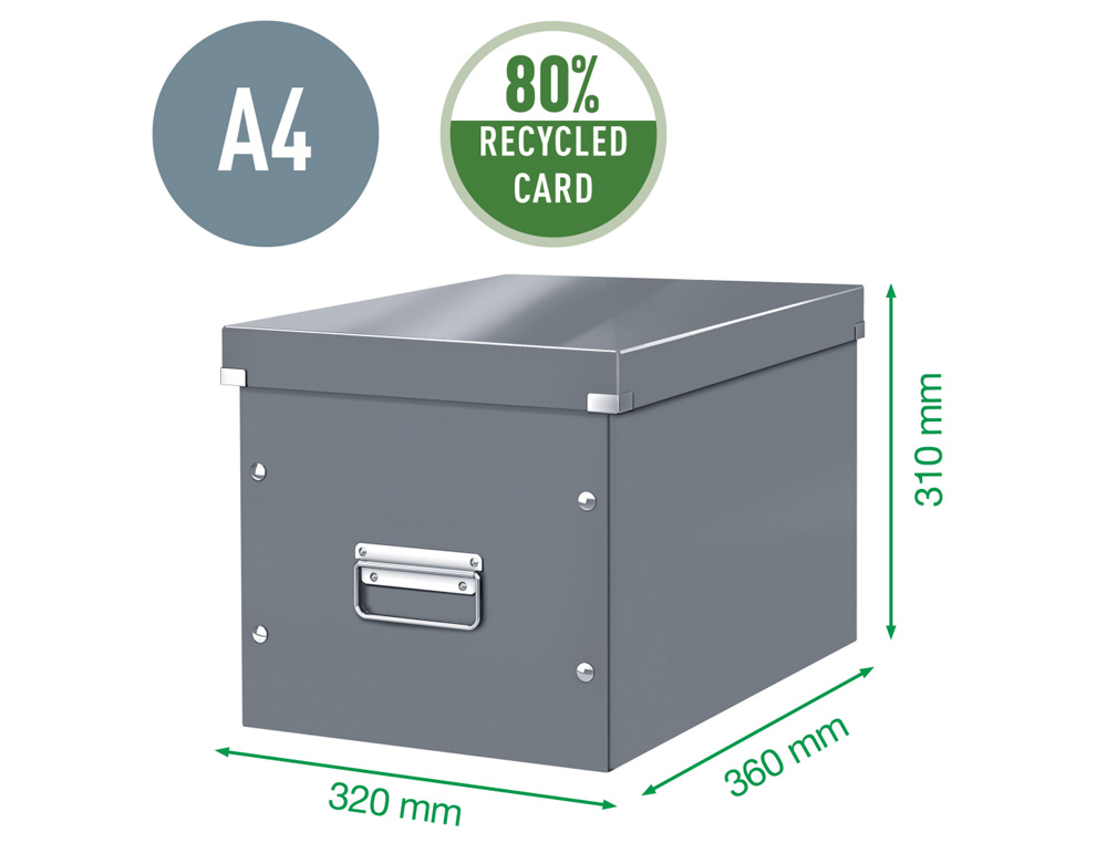 CAJA ALMACENAMIENTO LEITZ CLICK & STORE CUBICA GRANDE COLOR NEGRO 320X360X310 MM