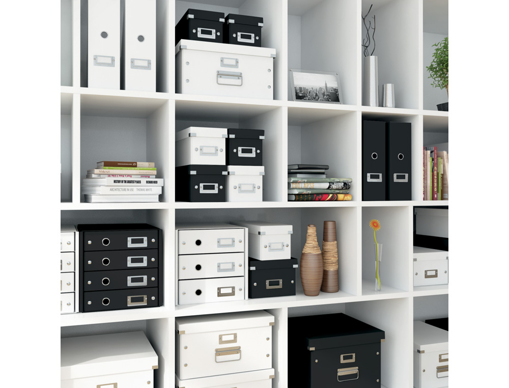 CAJA ALMACENAMIENTO LEITZ CLICK & STORE CUBICA GRANDE COLOR NEGRO 320X360X310 MM