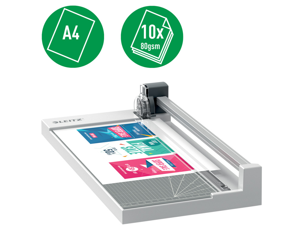 CIZALLA DE RODILLO LEITZ PRECISION HOME OFFICE A4 BASE PLASTICO CAPACIDAD DE CORTE 10 HOJAS
