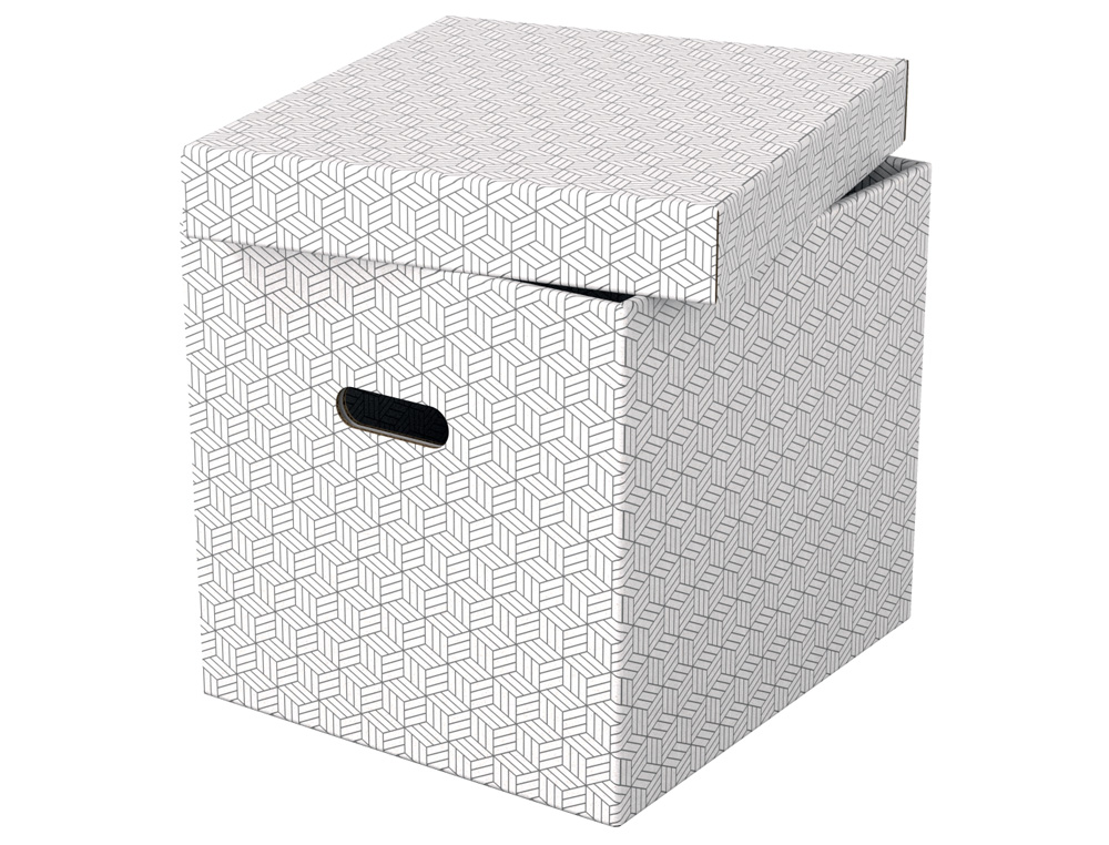 CAJA ALMACENAMIENTO ESSELTE CUBICA COLOR BLANCO 365X320X315 MM PACK DE 3 UNIDADES