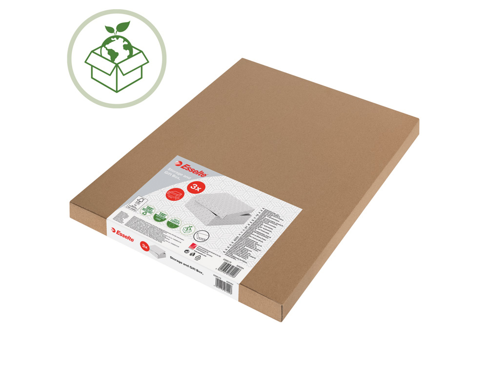 CAJA ALMACENAMIENTO ESSELTE CUBICA COLOR BLANCO 365X320X315 MM PACK DE 3 UNIDADES