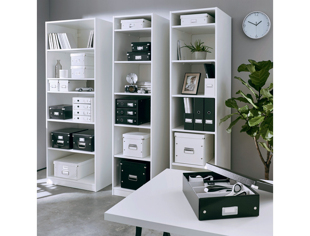 REVISTERO LEITZ CLICK & STORE CON PORTAETIQUETAS COLOR NEGRO 103X170X235 MM