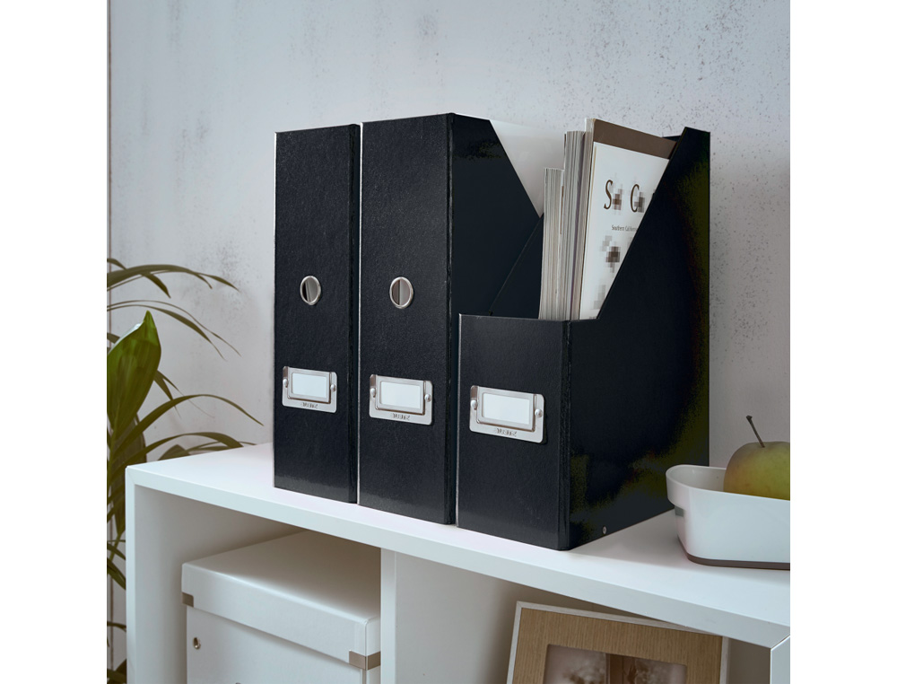 REVISTERO LEITZ CLICK & STORE CON PORTAETIQUETAS COLOR NEGRO 103X170X235 MM