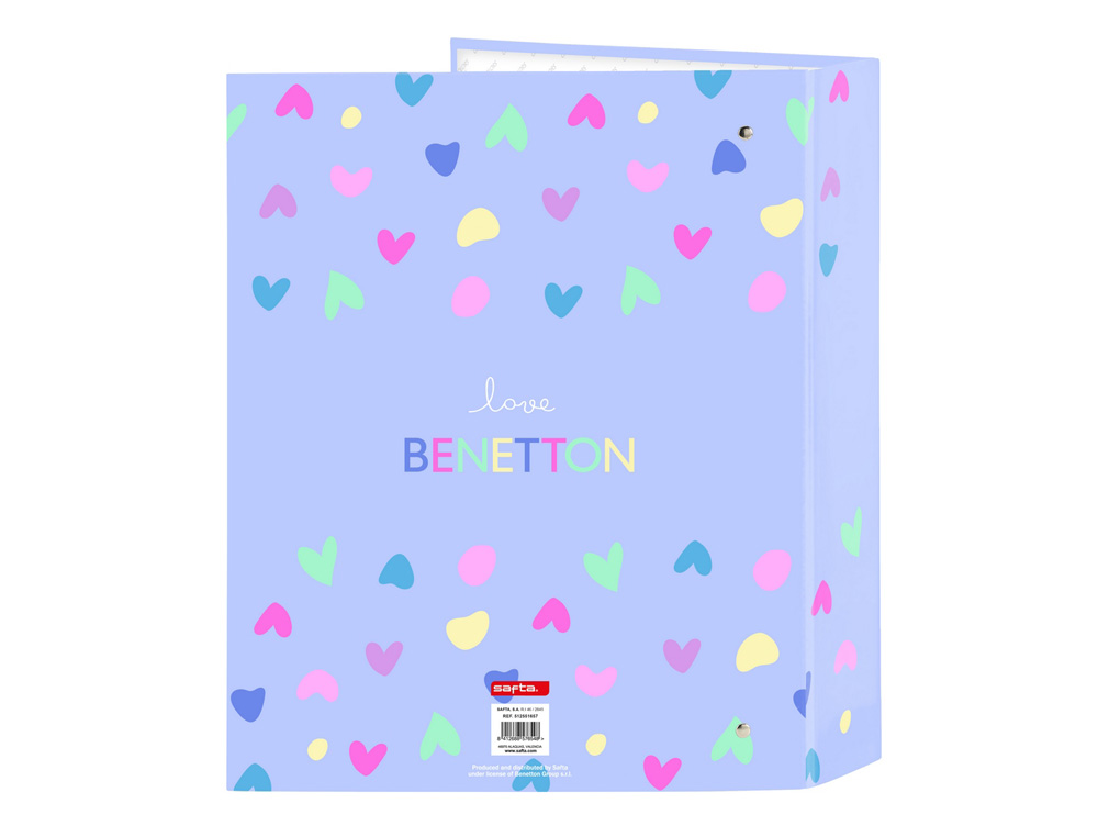 CARPETA CARTON FOLIO 4 ANILLAS SAFTA LOMO ANCHO BENETTON LILA