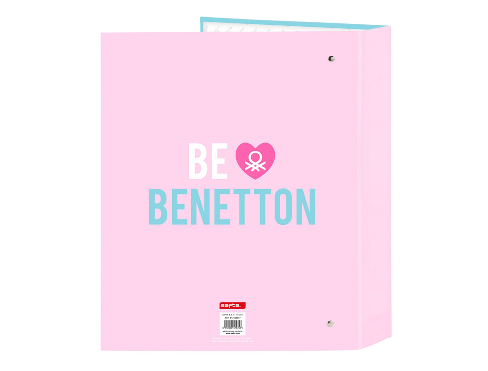 CARPETA CARTON FOLIO 4 ANILLAS SAFTA LOMO ANCHO BENETTON UNIQUE