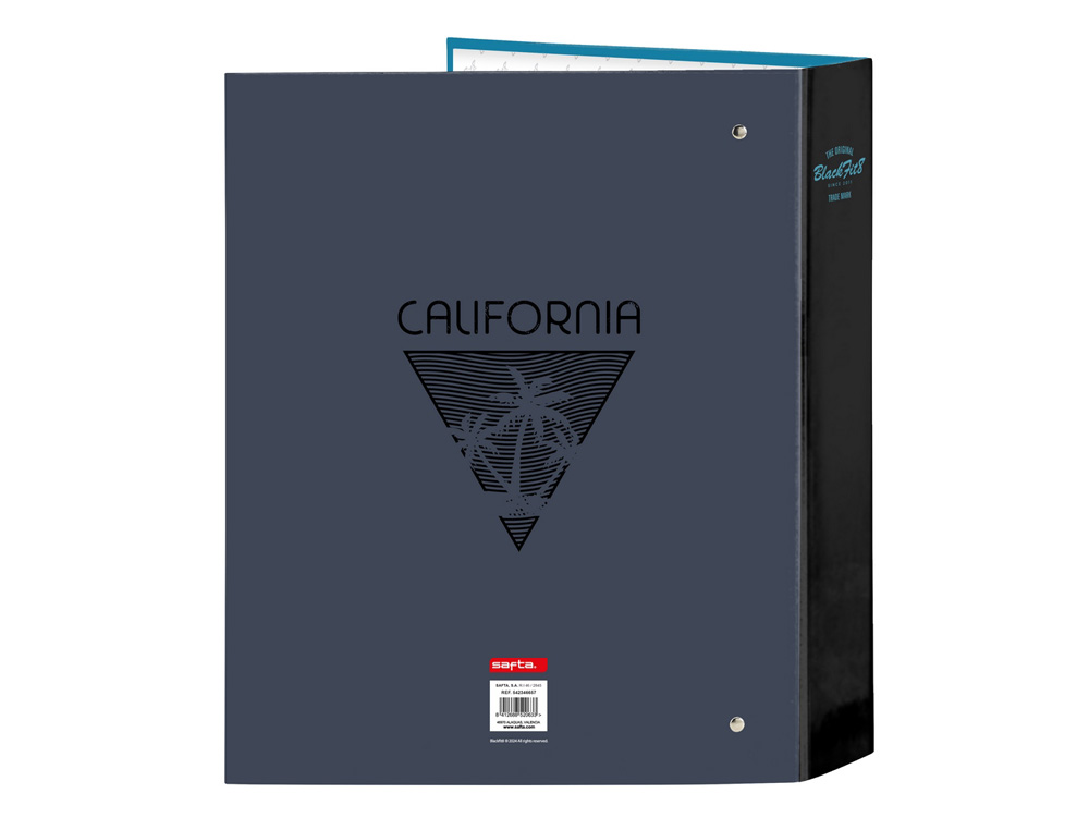 CARPETA CARTON FOLIO 4 ANILLAS SAFTA LOMO ANCHO BLACKFIT8 CALIFORNIA