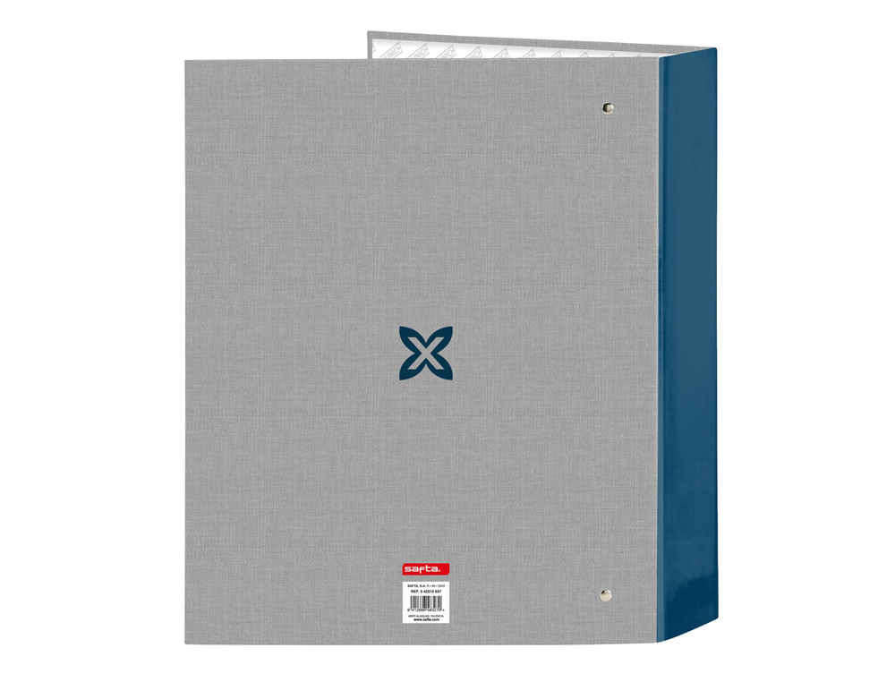 CARPETA CARTON FOLIO 4 ANILLAS SAFTA LOMO ANCHO MUNICH STREET