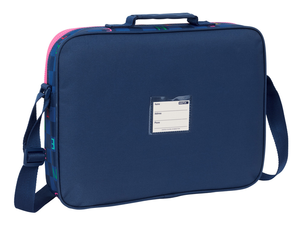 CARTERA ESCOLAR SAFTA EXTRAESCOLARES BENETTON DAMERO 280X380X60 MM