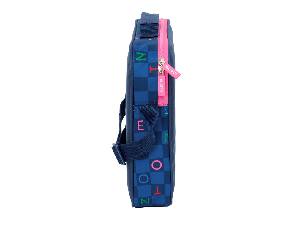 CARTERA ESCOLAR SAFTA EXTRAESCOLARES BENETTON DAMERO 280X380X60 MM