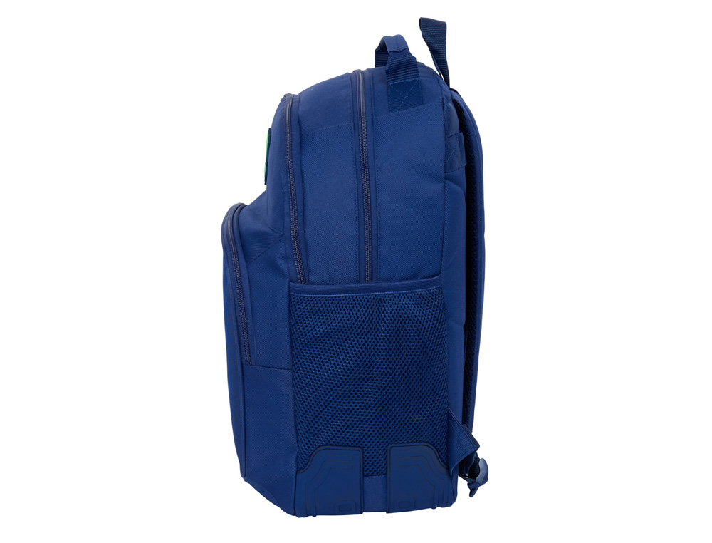 MOCHILA SAFTA DOBLE CON CANTONERAS ADAPTABLE A CARRO F.C. BARCELONA NAVY BLUE 420X320X150 MM