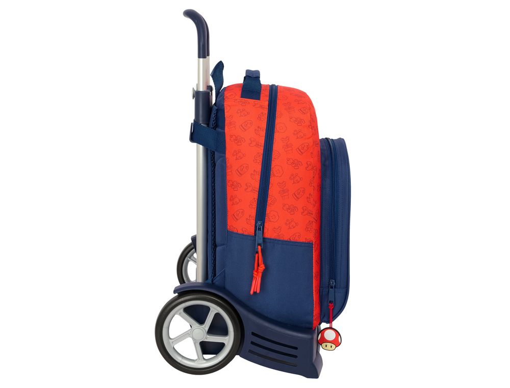 MOCHILA SAFTA MOD. 305 CON CARRO EVOLUTION SUPER MARIO TRICK 420X320X150 MM
