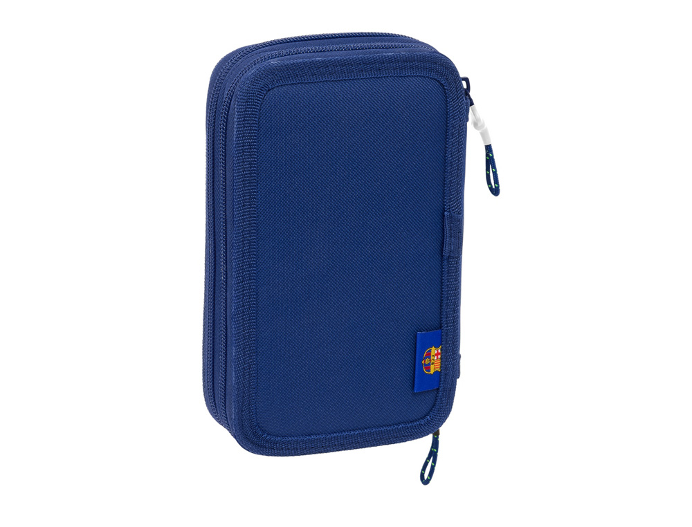 PLUMIER ESCOLAR SAFTA DOBLE PEQUEÑO 29 PIEZAS F.C. BARCELONA NAVY BLUE 195X125X40 MM
