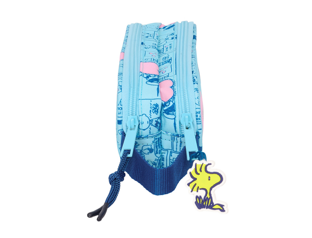 BOLSO ESCOLAR PORTATODO SAFTA DOBLE SNOOPY LOVE 80X210X60 MM