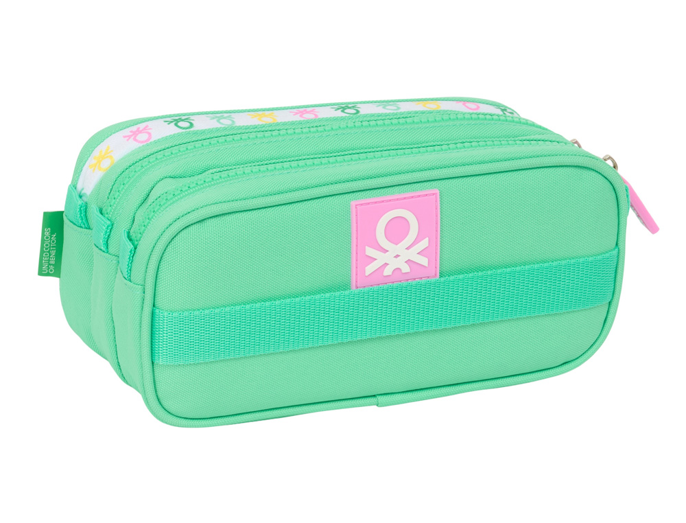 BOLSO ESCOLAR PORTATODO SAFTA TRIPLE BIG BENETTON MINT 100X215X80 MM