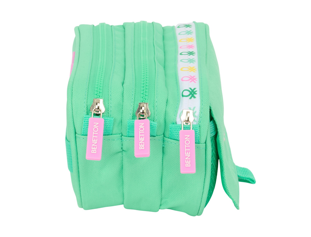 BOLSO ESCOLAR PORTATODO SAFTA TRIPLE BIG BENETTON MINT 100X215X80 MM