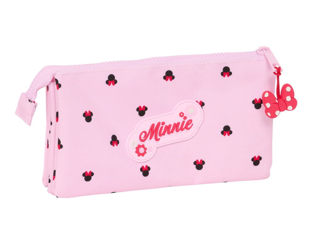 BOLSO ESCOLAR PORTATODO SAFTA TRIPLE MINNIE MOUSE NALVE 120X220X30 MM