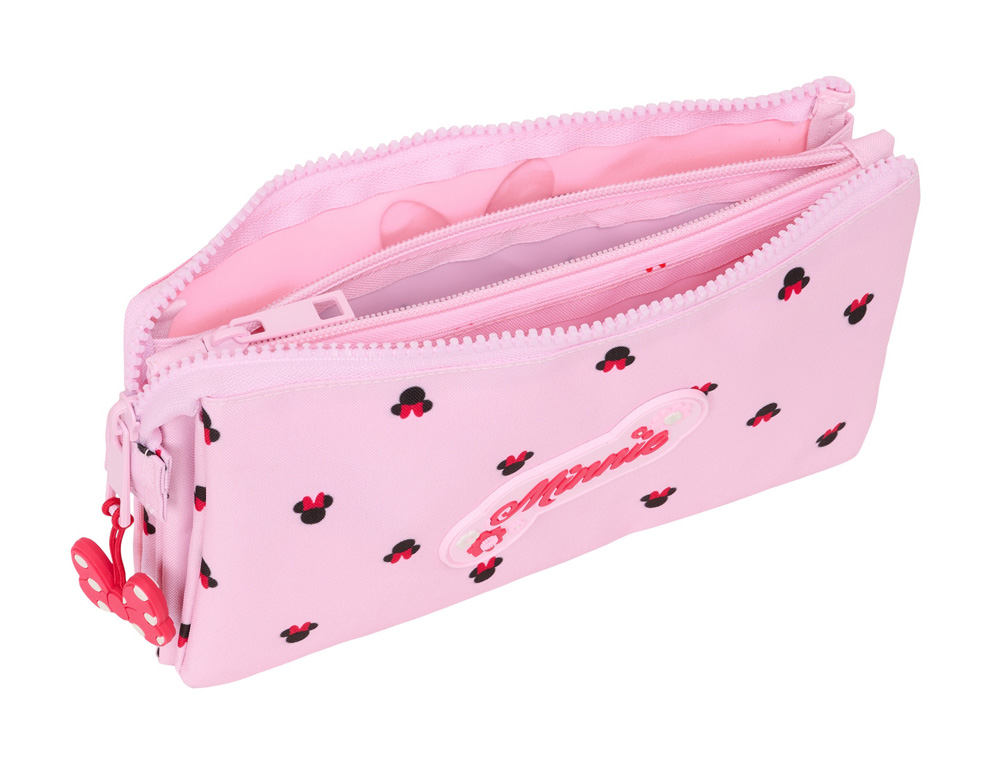 BOLSO ESCOLAR PORTATODO SAFTA TRIPLE MINNIE MOUSE NALVE 120X220X30 MM