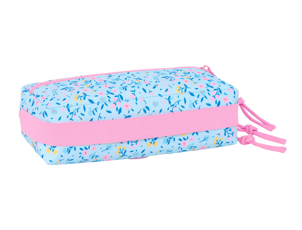 BOLSO ESCOLAR PORTATODO SAFTA TRIPLE CON GOMA ELASTICA 22CM VICKY MARTIN BERROCAL PARAISO 85X220X60 MM